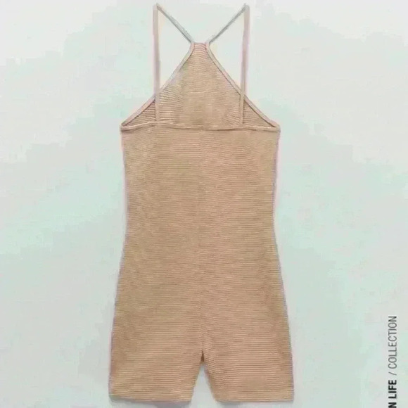 Zara Striped High Neck Romper Size M - Picture 3 of 12